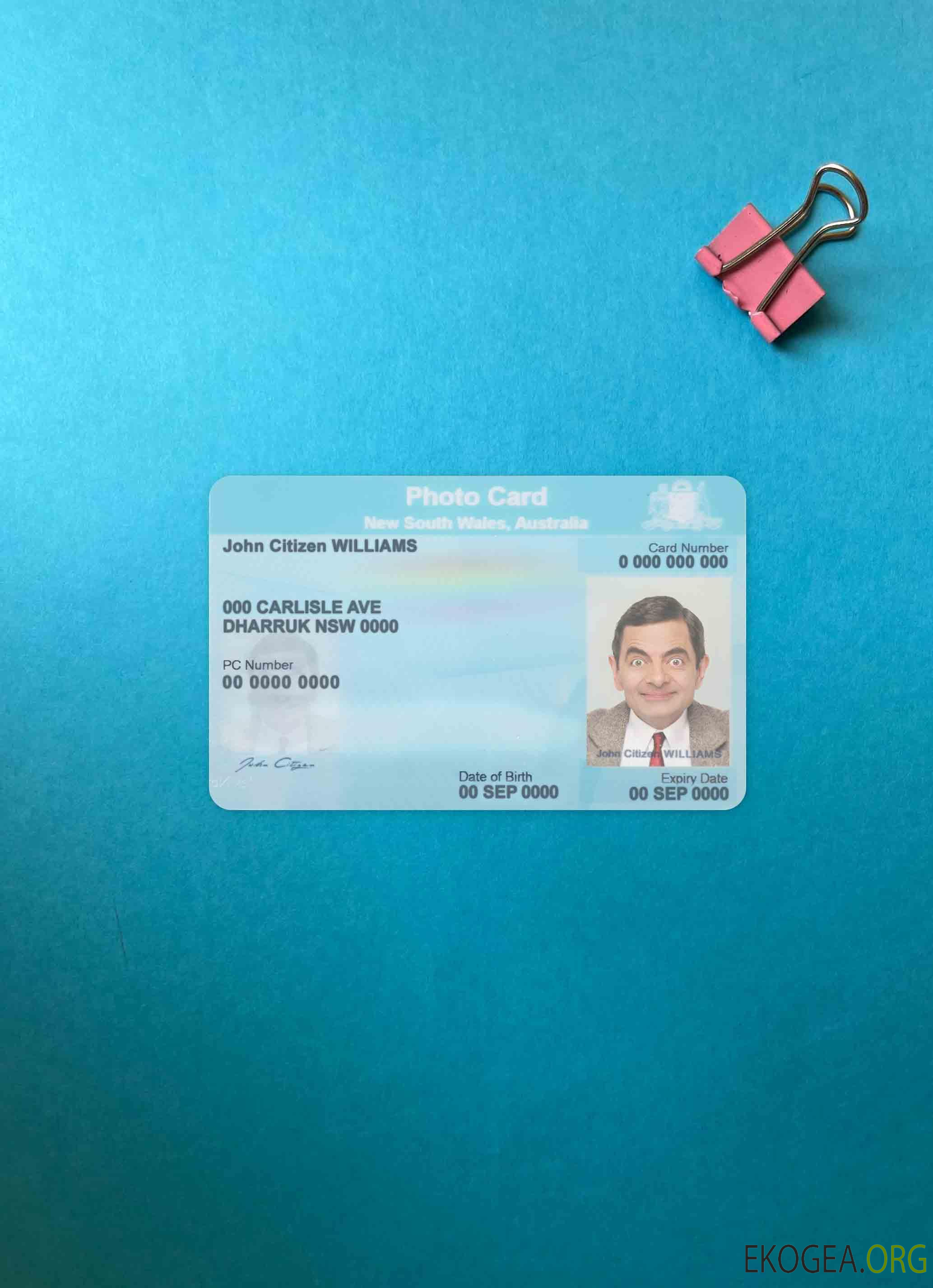 Australie Nouvelle Galles du Sud carte photo photolook FRONT